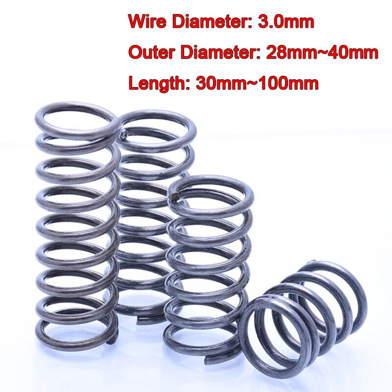 Wire Dia. 3mm Black Compression Spring Spring Steel OD. 28~40mm Length 30~100mm