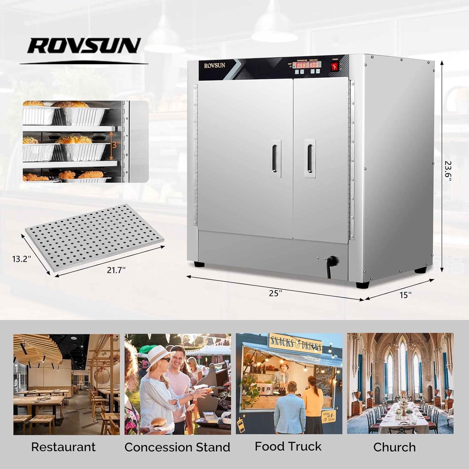 Commercial Food Warmer Countertop Hot Box Warming Cabinet for Restaurant Buffet