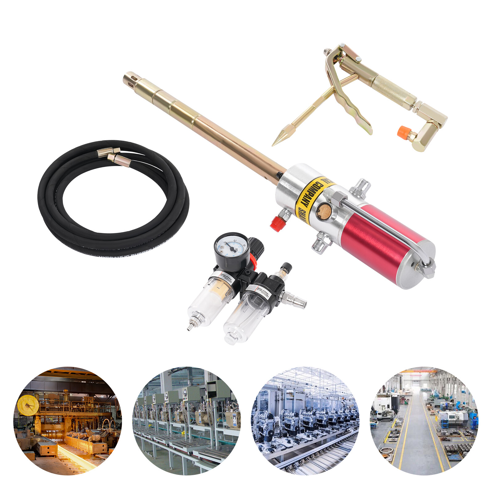 Air Operated Pneumatic Oil Transfer Pump Drum Pump Heavy Duty 35mm 30-40MPa 50:1