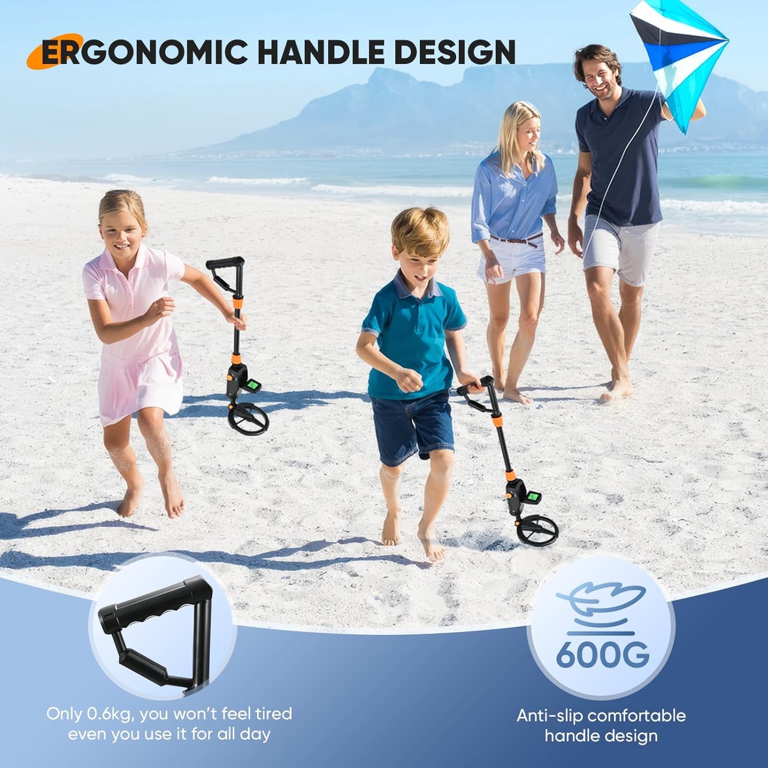 Metal Detector for Kids Lightweight Children Detector Waterproof with LCD.