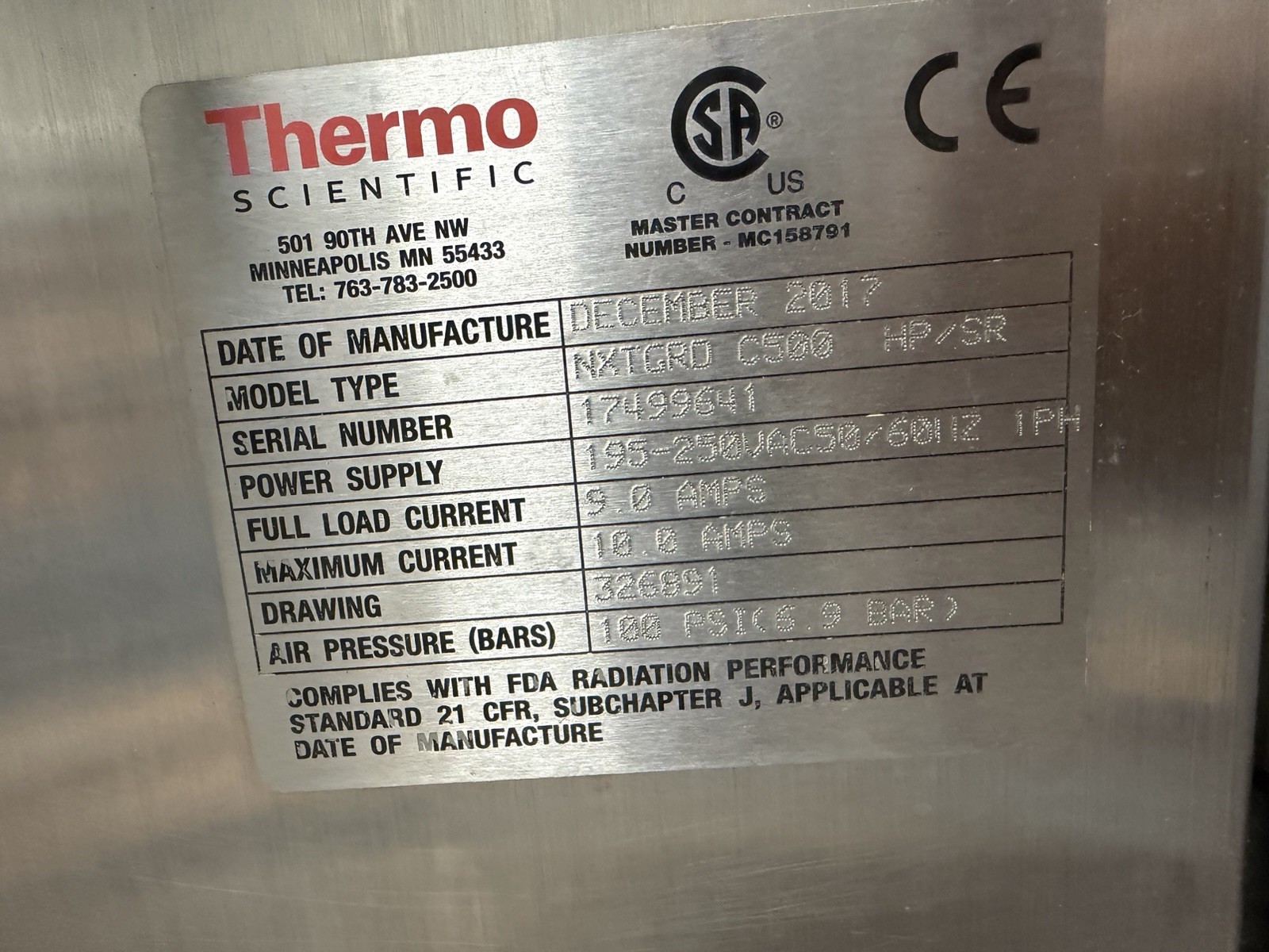 Thermo Scientific NextGuard C500 HP/SR X-ray