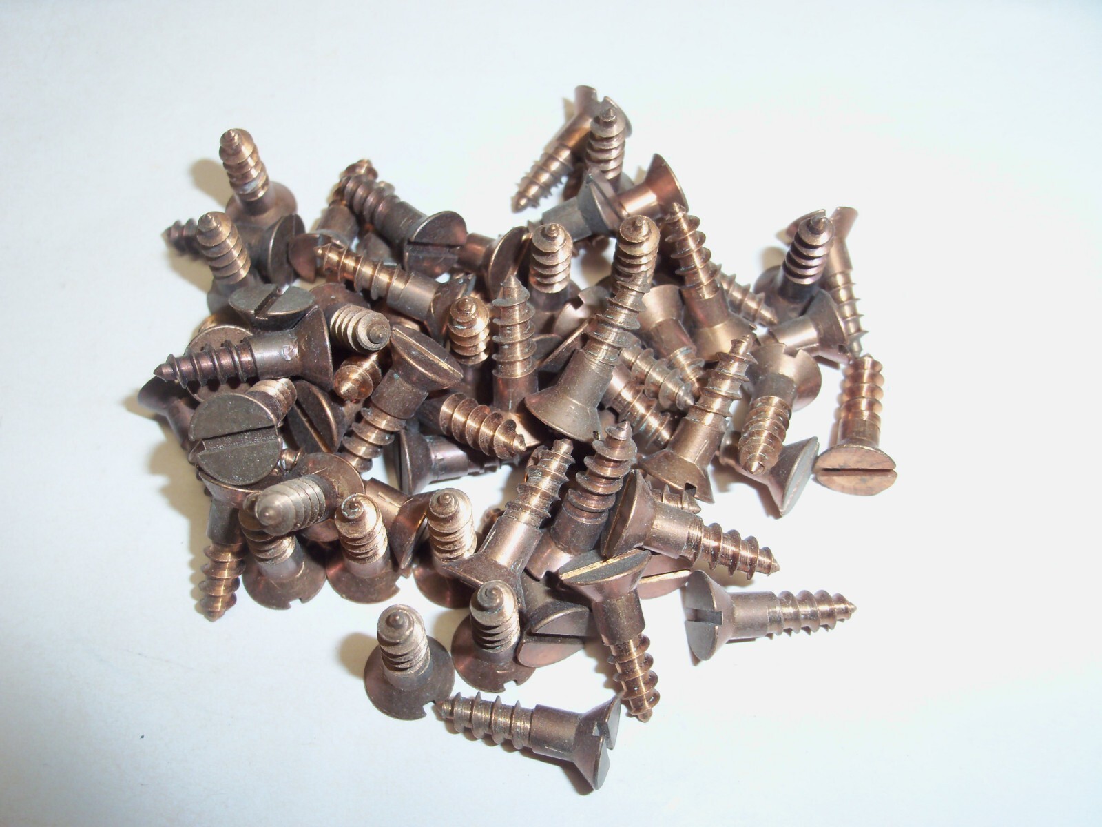 #8 X 5/8″ Silicon Bronze Slotted Flat Head Wood Screw VINTAGE Made in USA Qty 25