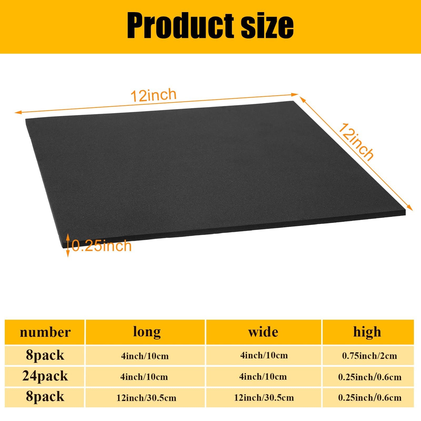 8 Pcs Self-Stick Foam Padding Sheets – Anti-Vibration Rubber Pads for Crafts & F