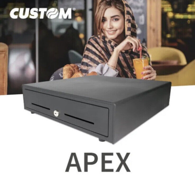 Custom America Apex Pro POS CANADIAN Cash Drawers 16×16, Black, EPC Cable NEW