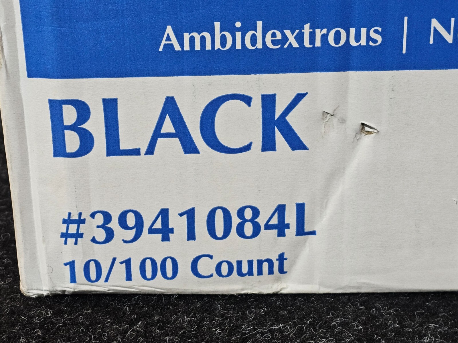 (QTY 1000) Lavex 3941084L Large Black Nitrile 5mil Gloves Powder & Latex Free
