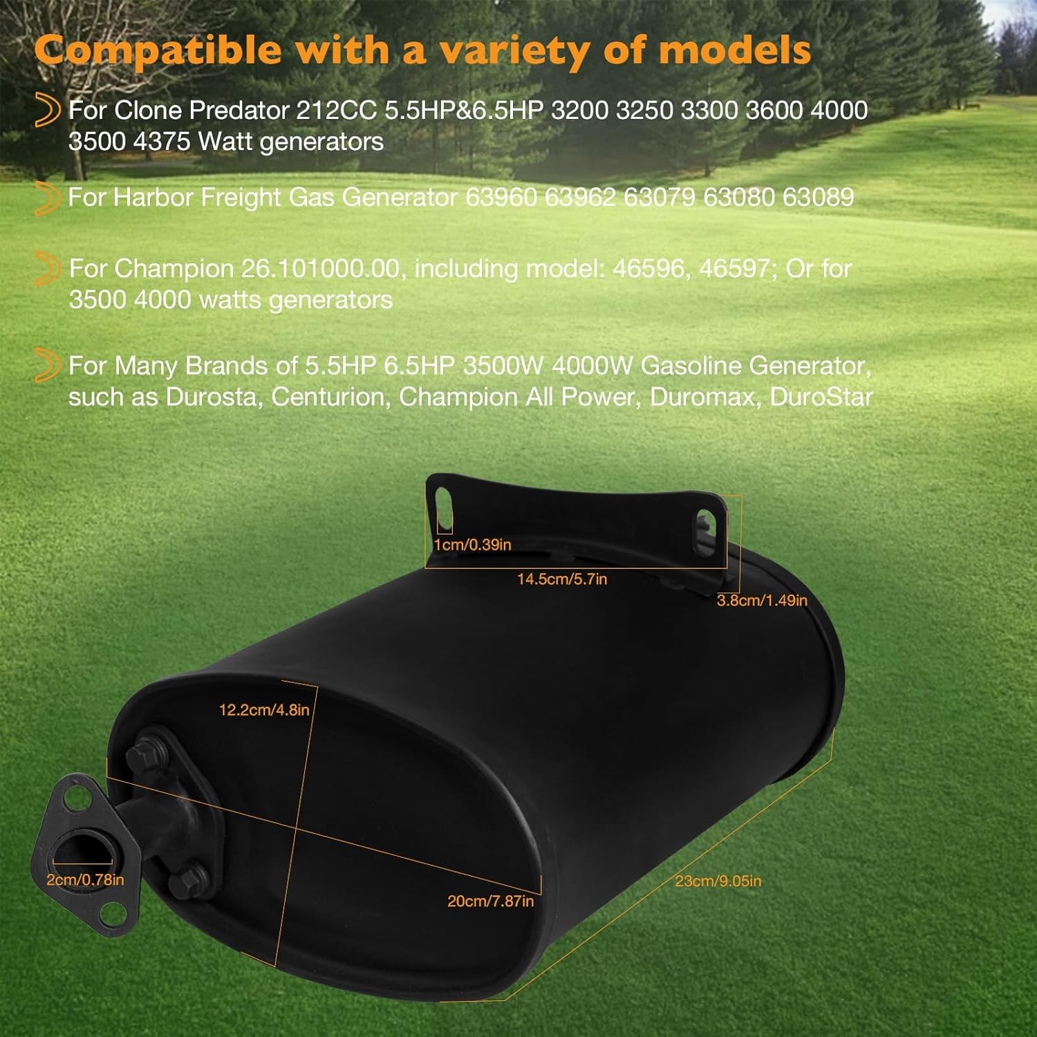 Generator Exhaust Silencer Muffler For Champion GX160 GX200 Predator 3500W 4000W