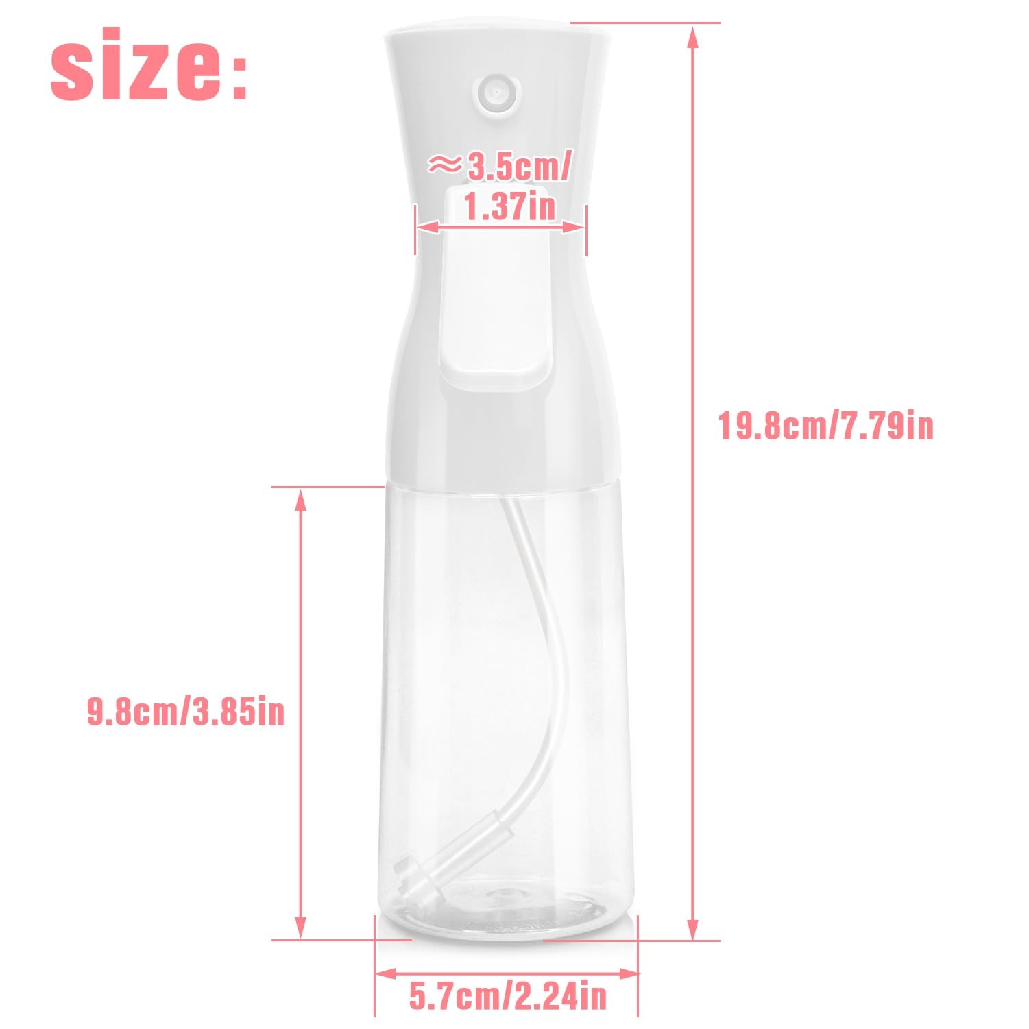 Apidgrowth Continuous Spray Bottle,Hair 6.8 Ounces, White-1 Pc