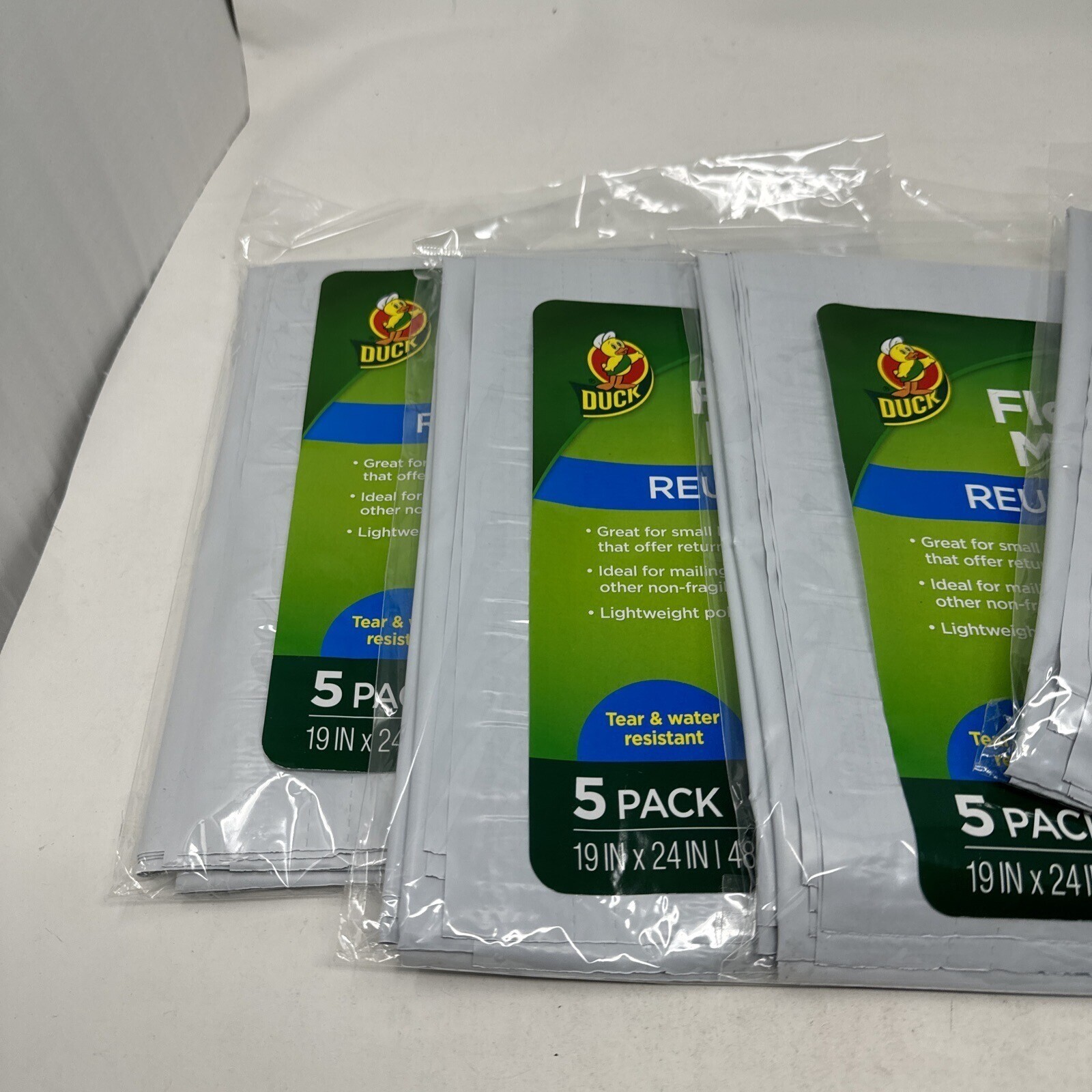 Duck – Flexible Mailers – Reusable 2 Way 19 IN x 24 IN- 5 Count – New Lot Of 5