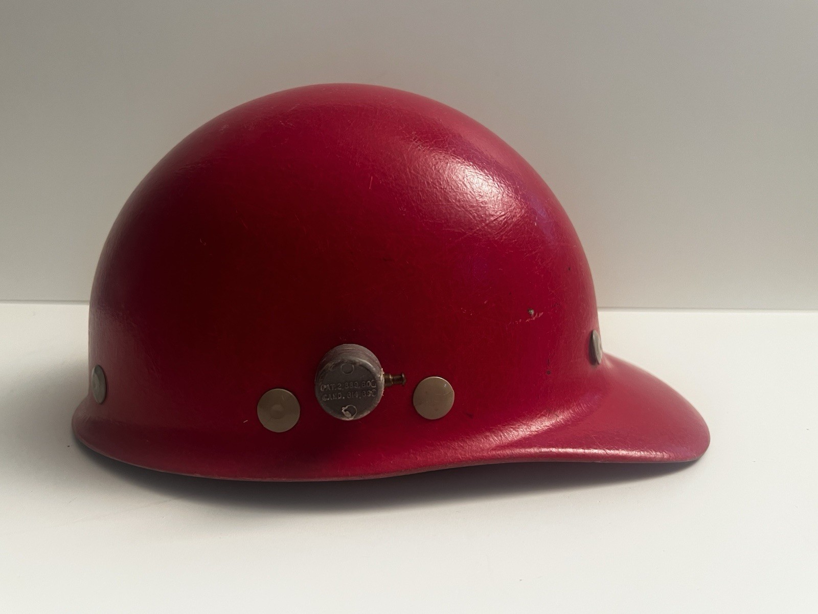 Vintage SuperGlas Fibre Metal Fiberglass Duck Bill Red Hard Hat USA 1980s