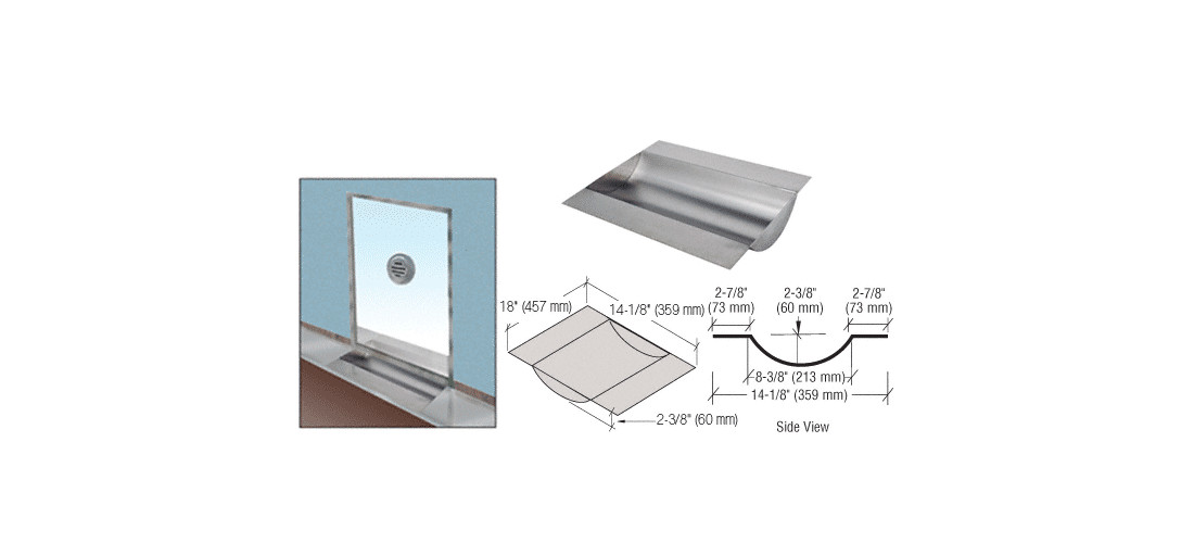 Brushed Stainless Deluxe 18″ Wide x 14-1/8″ Deep x 2-3/8″ High Brushed Stainl