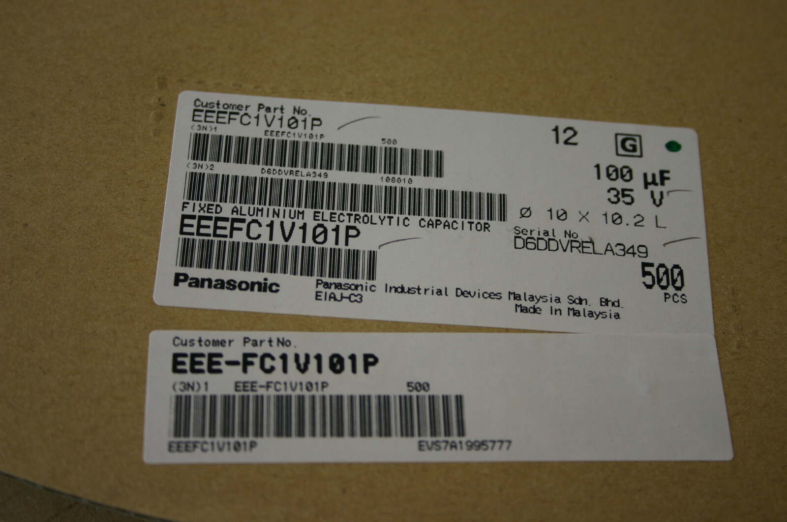 20 Pieces Panansonic EEE-FC1V101P SMD Aluminum Electrolytic Capacitor 100uF 35V