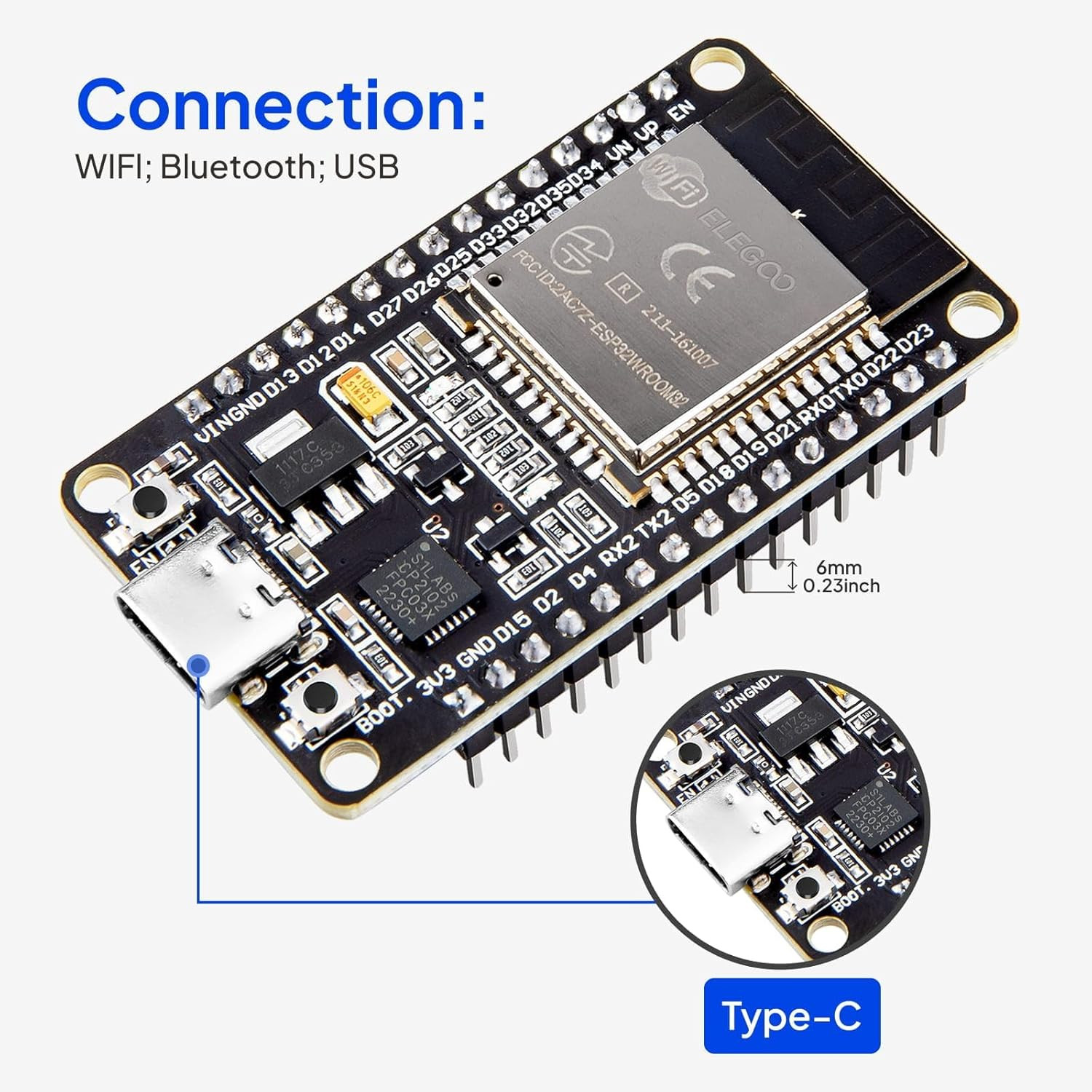 ELEGOO ESP-32 Super Starter Kit with Tutorial and Development Board USB-C Dual C