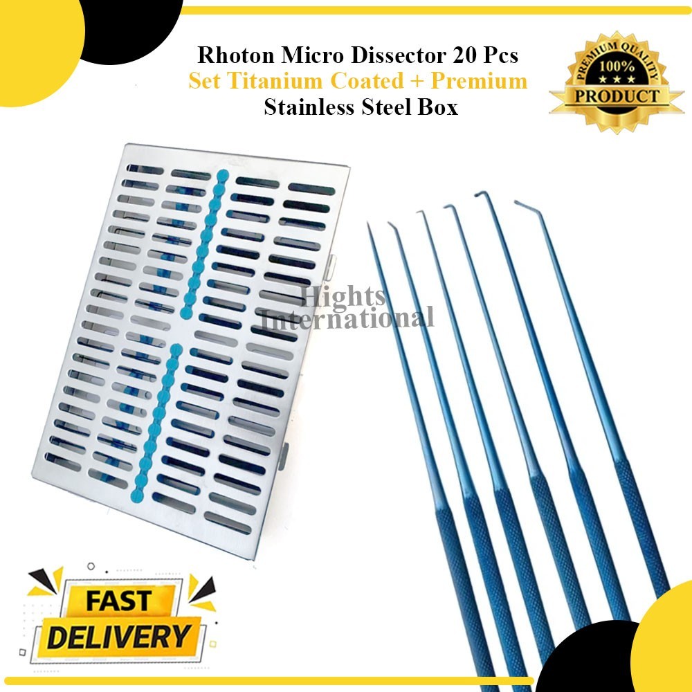 Rothon Micro Dissector blue Coated set of 20 pieces high quality instruments