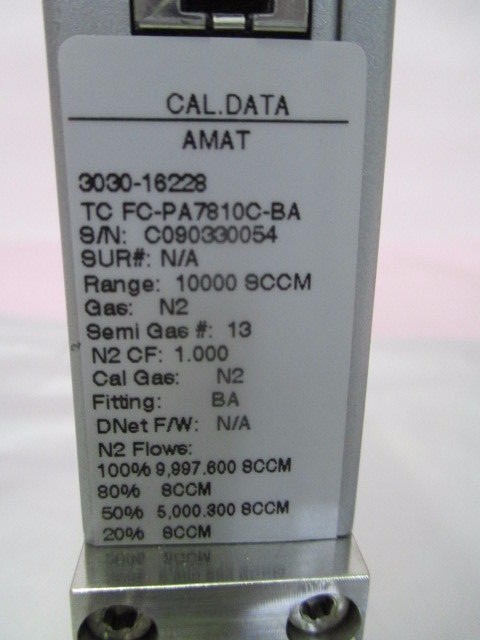 AERA FC-PA7810C-BA MFC, Mass Flow Controller N2, 10 SLM, AMAT 3030-16228, 423697