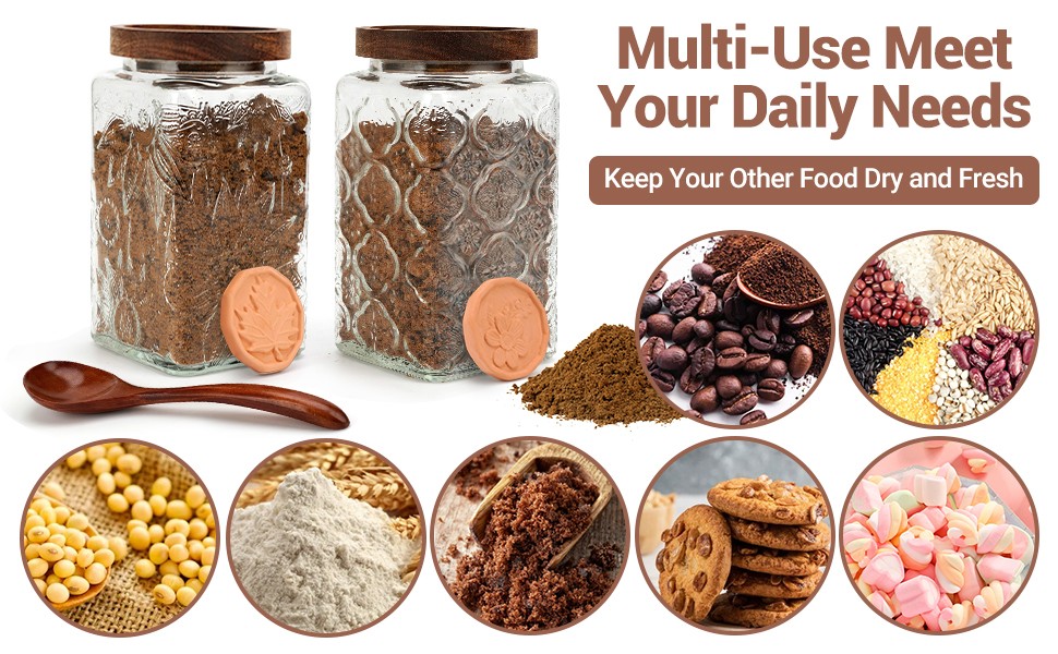 1000ml Brown Sugar Container and 2 Brown Sugar Keepers With Spoon, Exquisite