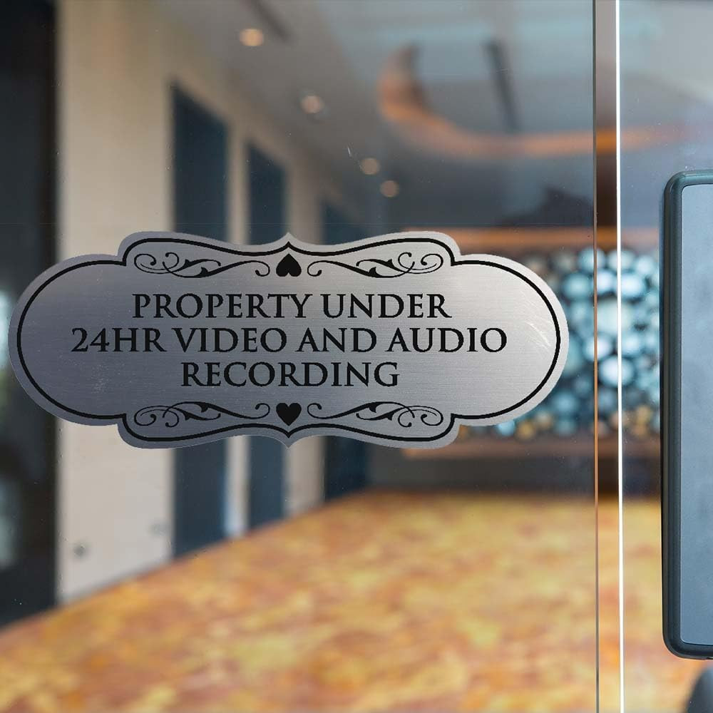 Designer Property Under 24hr Audio and Video Recording Sign – Easy Installation
