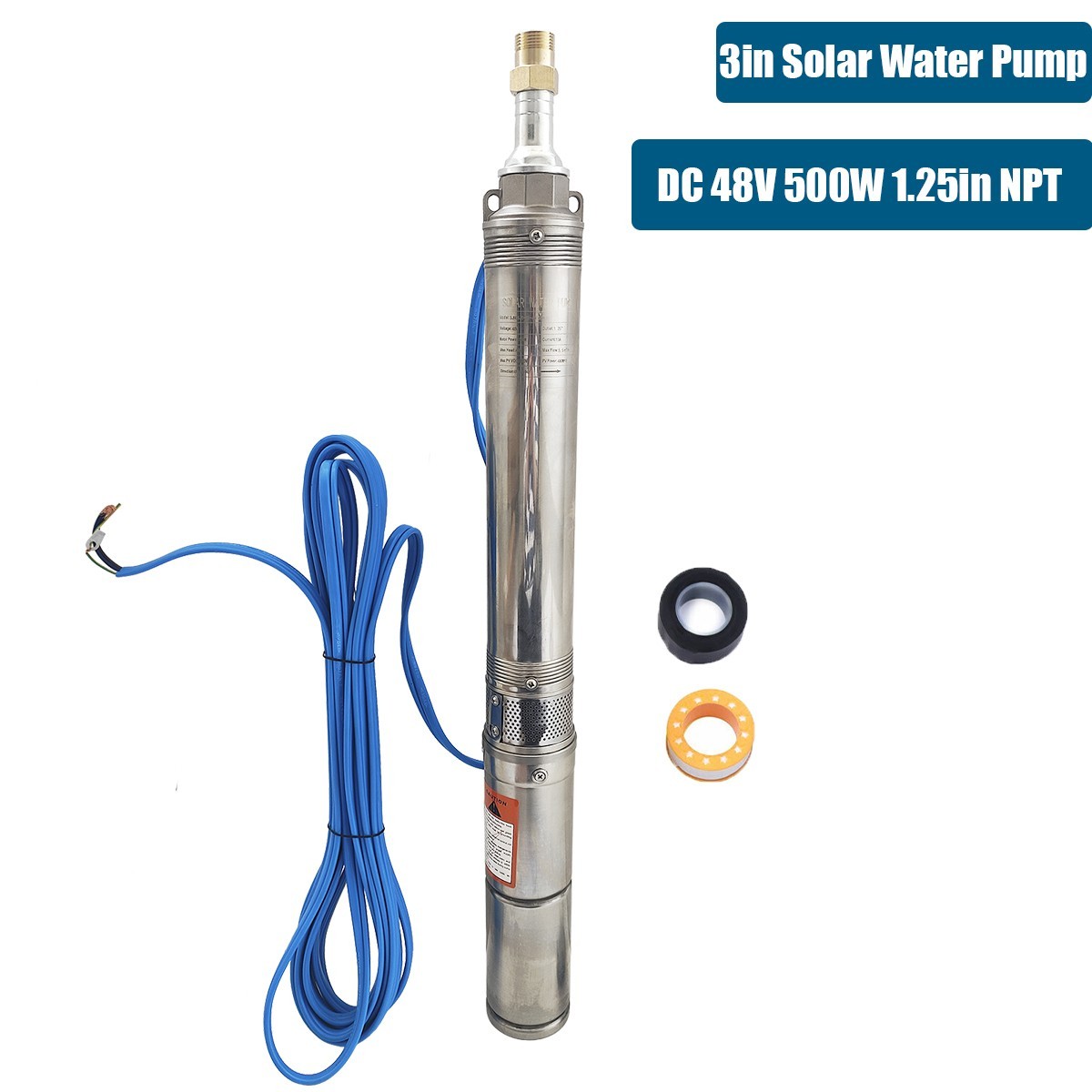 1HP Deep Well Submersible Pump, 4″ , 207 ft Max long life 220V 33GPM Sub 60Hz