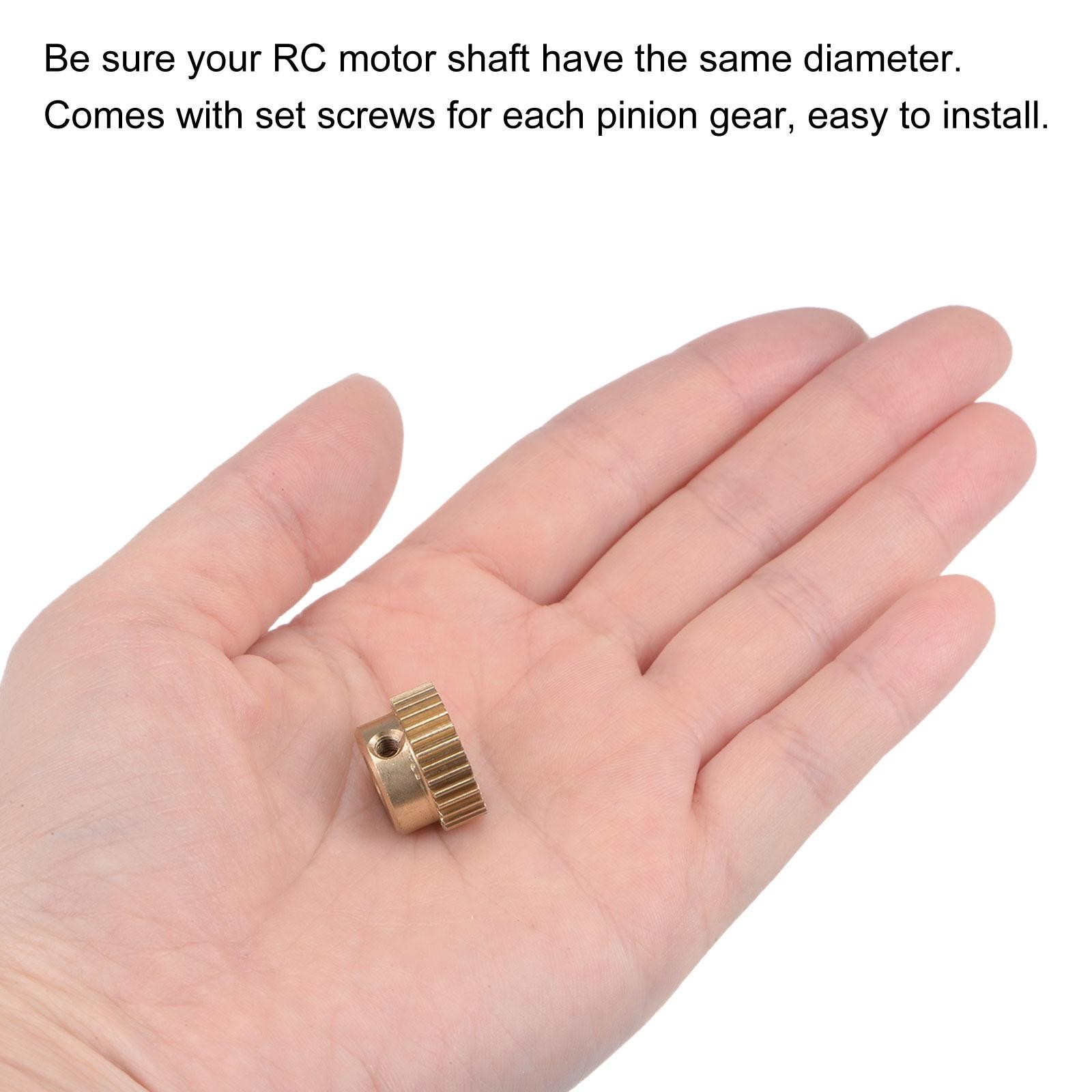 0.5 Mod 30T 6.35mm Bore 16mm Outer Dia Brass Motor Rack Pinion Gear with Screws