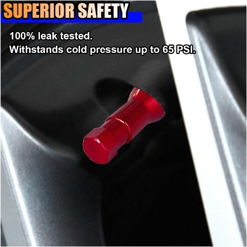 5PCS Car Tire Valve Stems, Aluminium Alloy Snap-in Tire Valve Stem, Color: Red