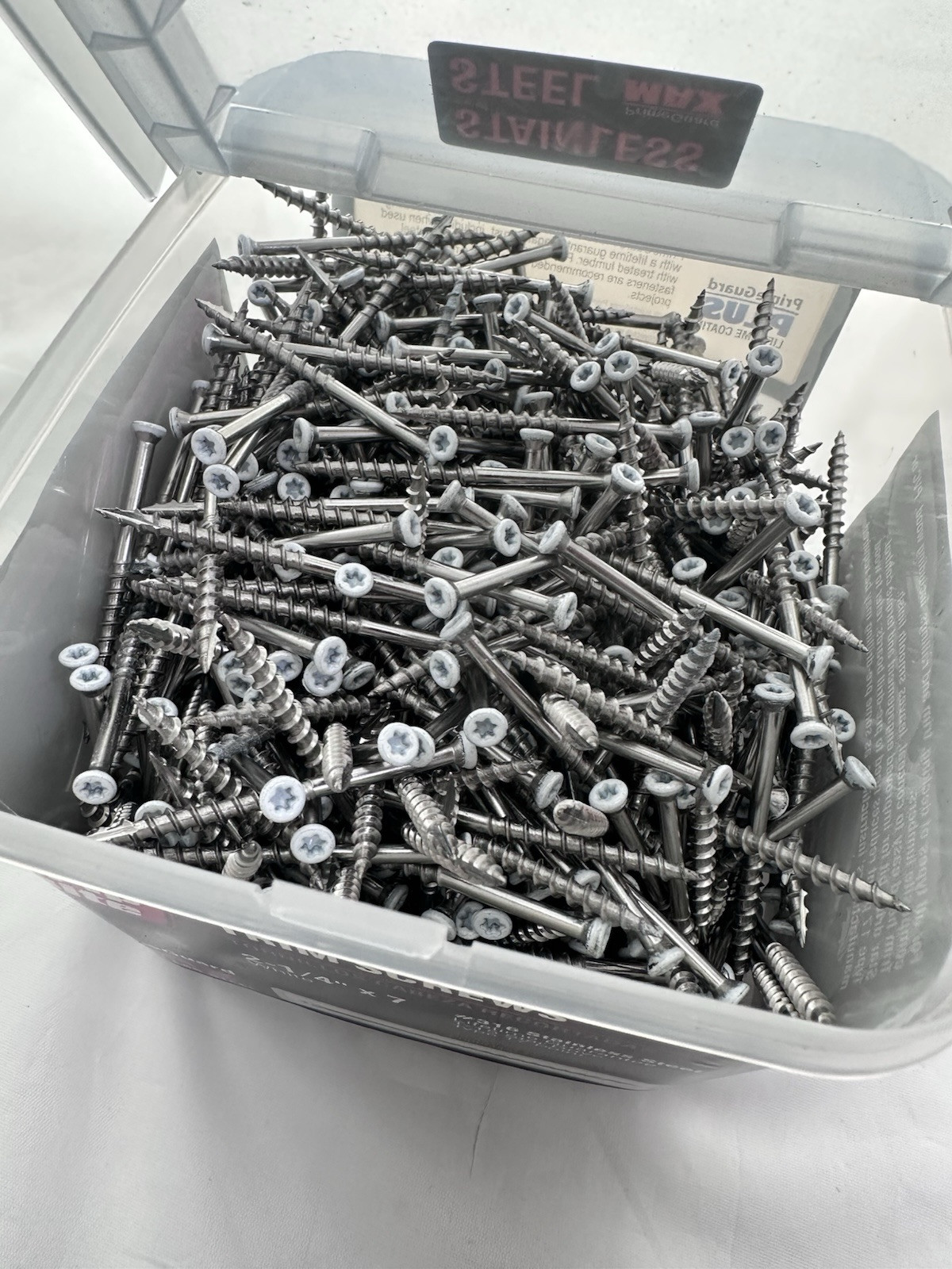 Grip Rite 2-1/4″ x 7 Star Drive Trim Screws 316 Stainless Steel White Head