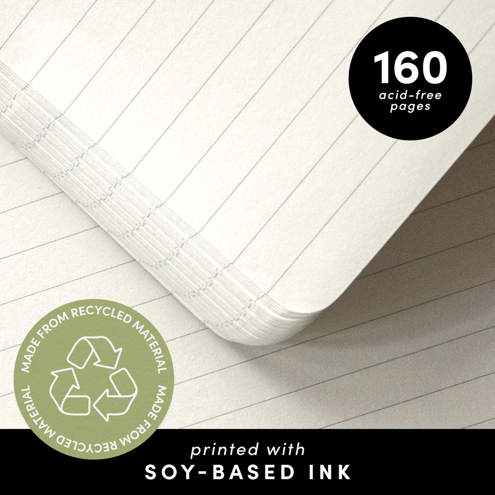 PAPERAGE Recycled Lined Journal Notebook, (Lilac), 160 Pages, Lined, Lilac