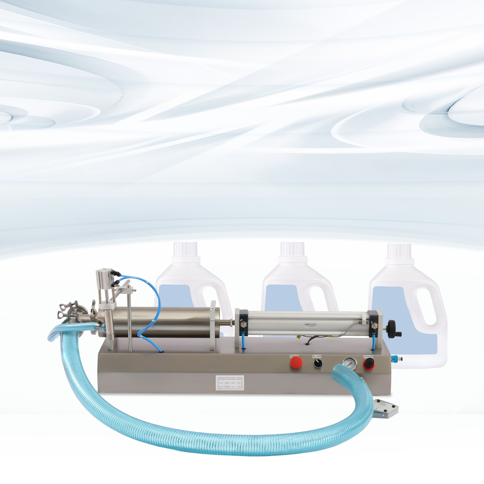 Pneumatic Horizontal Liquid Filling Machine Piston Pneumatic Filler 300ml-2500ml