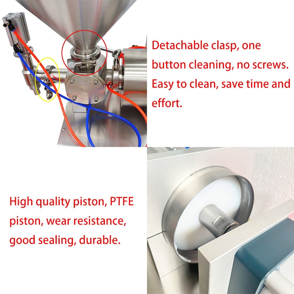 INTBUYING Paste Liquid Fill Machine One Nozzle Piston Filler for 1000-5000ml