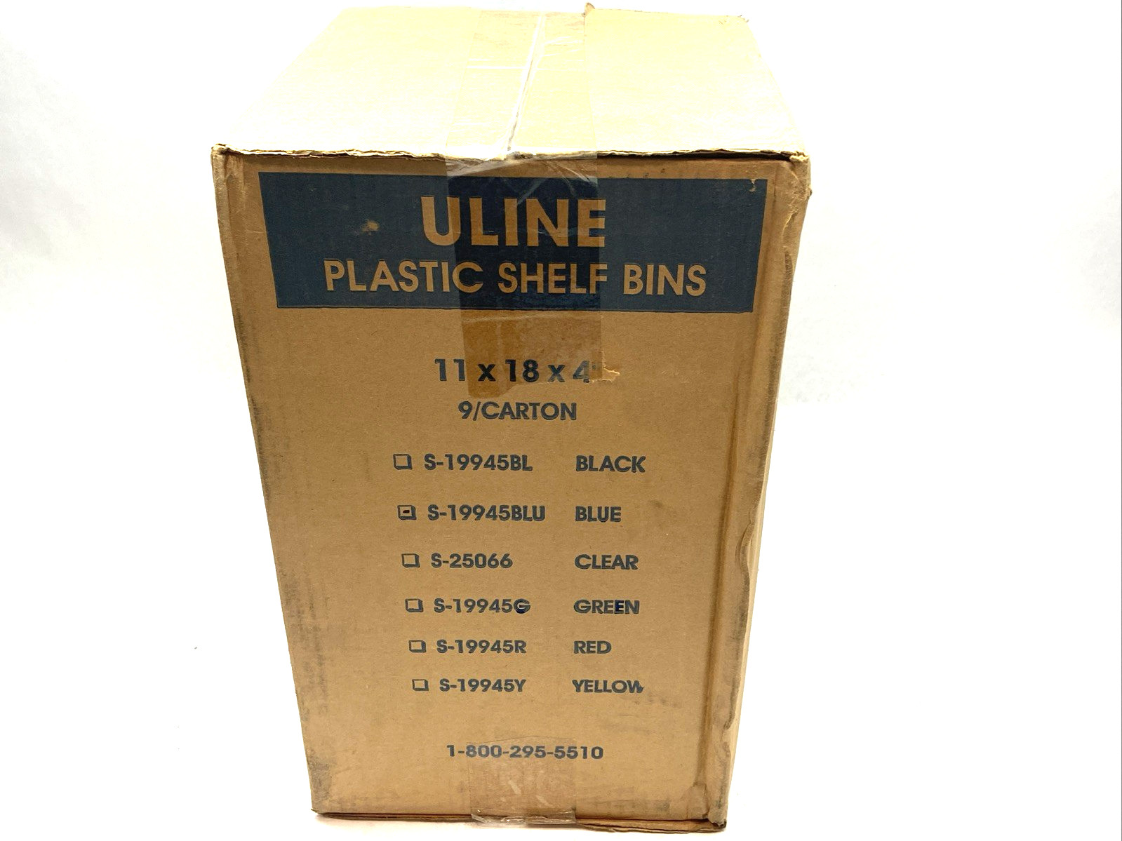 Uline S-19945BLU Blue Plastic Shelf Bins 11″ x 18″ x 4″ LOT OF 9