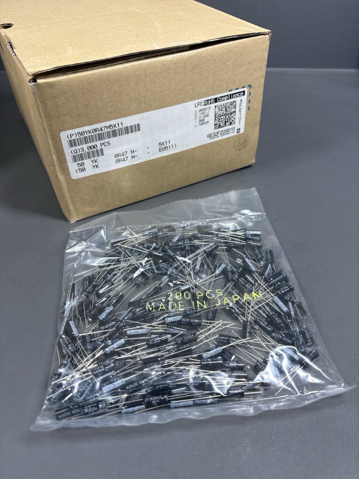 Rubycon YK 0.47uF 50V Electrolytic Capacitors 85°C Radial – Lot of 50