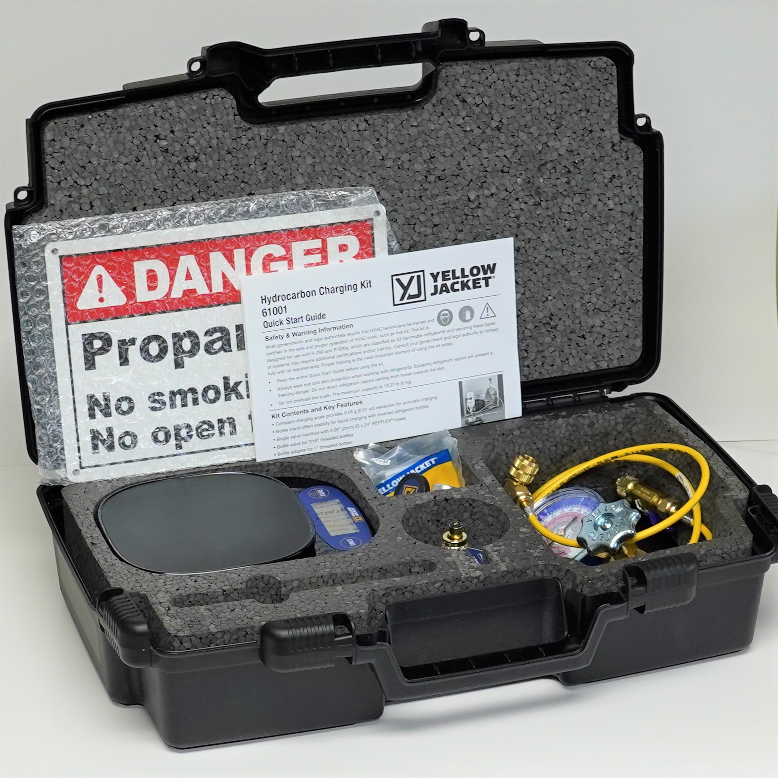 Yellow Jacket 61001 Hydrocarbon System Charging Kit for R-290 R-600a Scale Gauge
