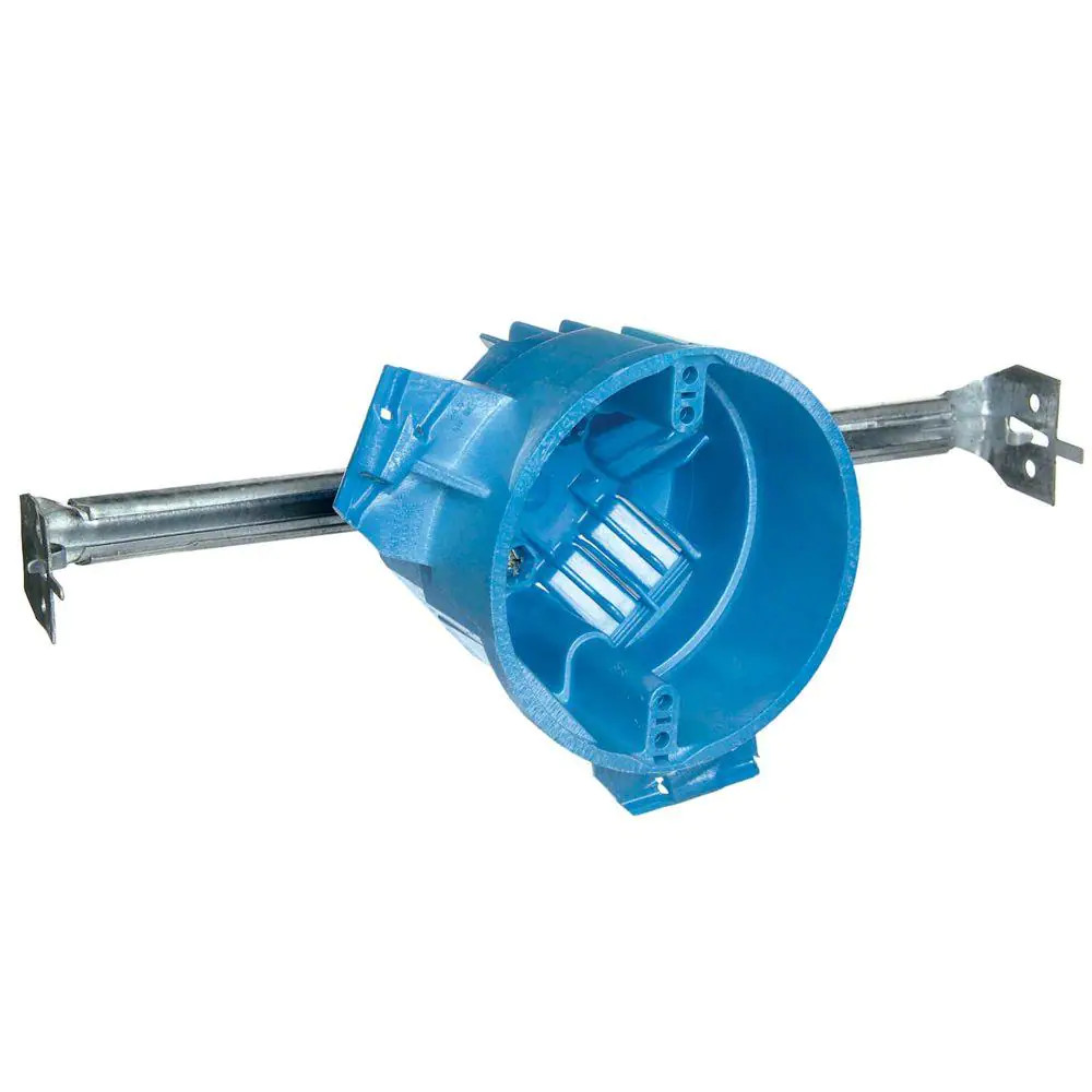 4 In. 24.5 Cu. In. Hard Shell Electrical PVC New Work Electrical Ceiling Box wit