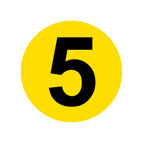 Inventory Control Numbered Labels – Number 5 (Five) 2″ Peel & Stick 500 Stickers