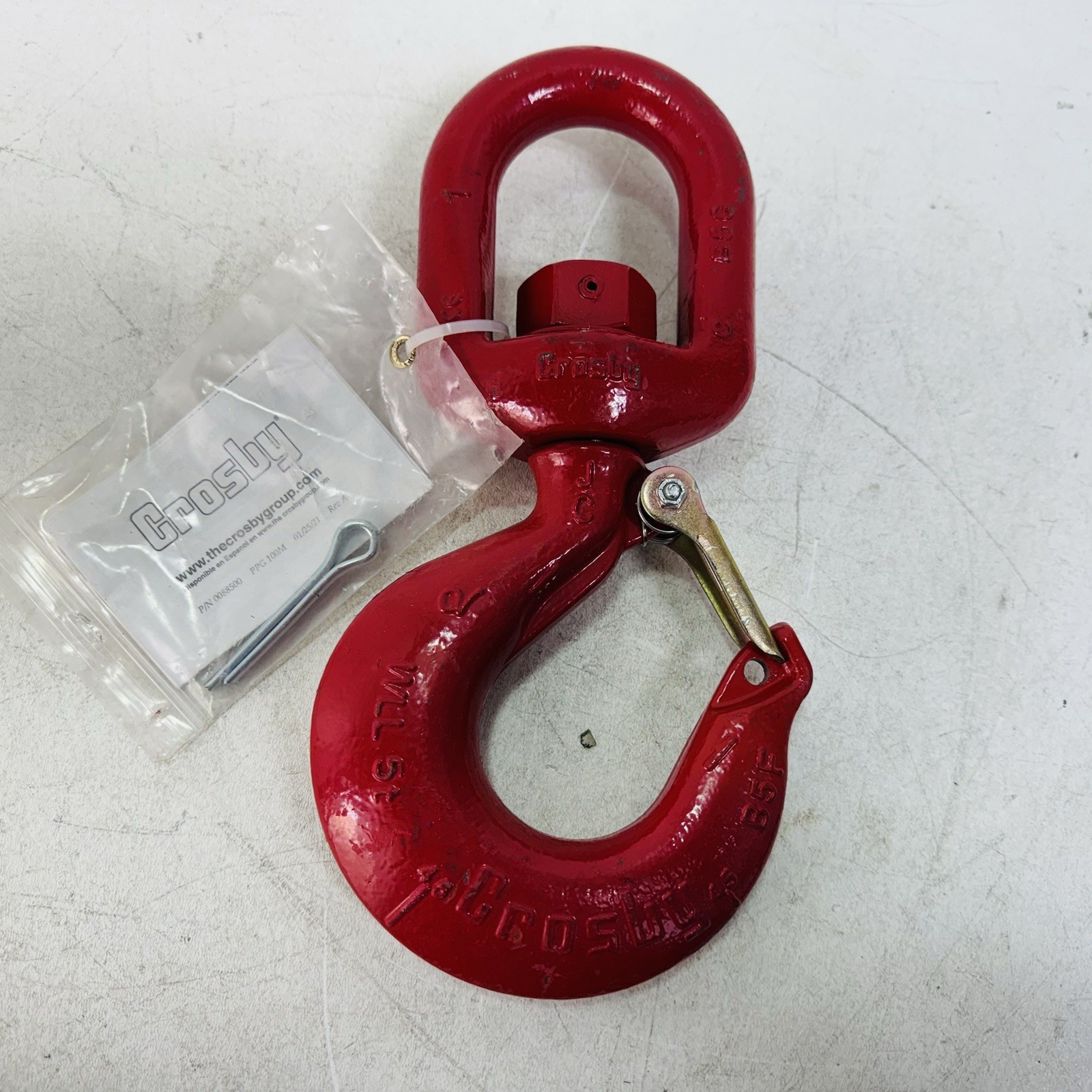 Crosby 0088500 WLL 5T Alloy Swivel Hook w/ Latch 5SH