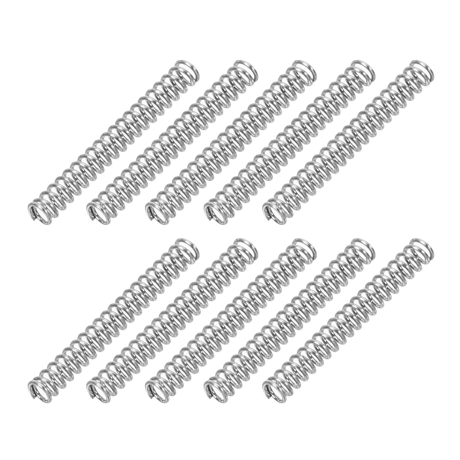 10 Pcs 304 Stainless Steel 0.3mm Wire Dia x 2mm OD x 15mm L Compression Spring
