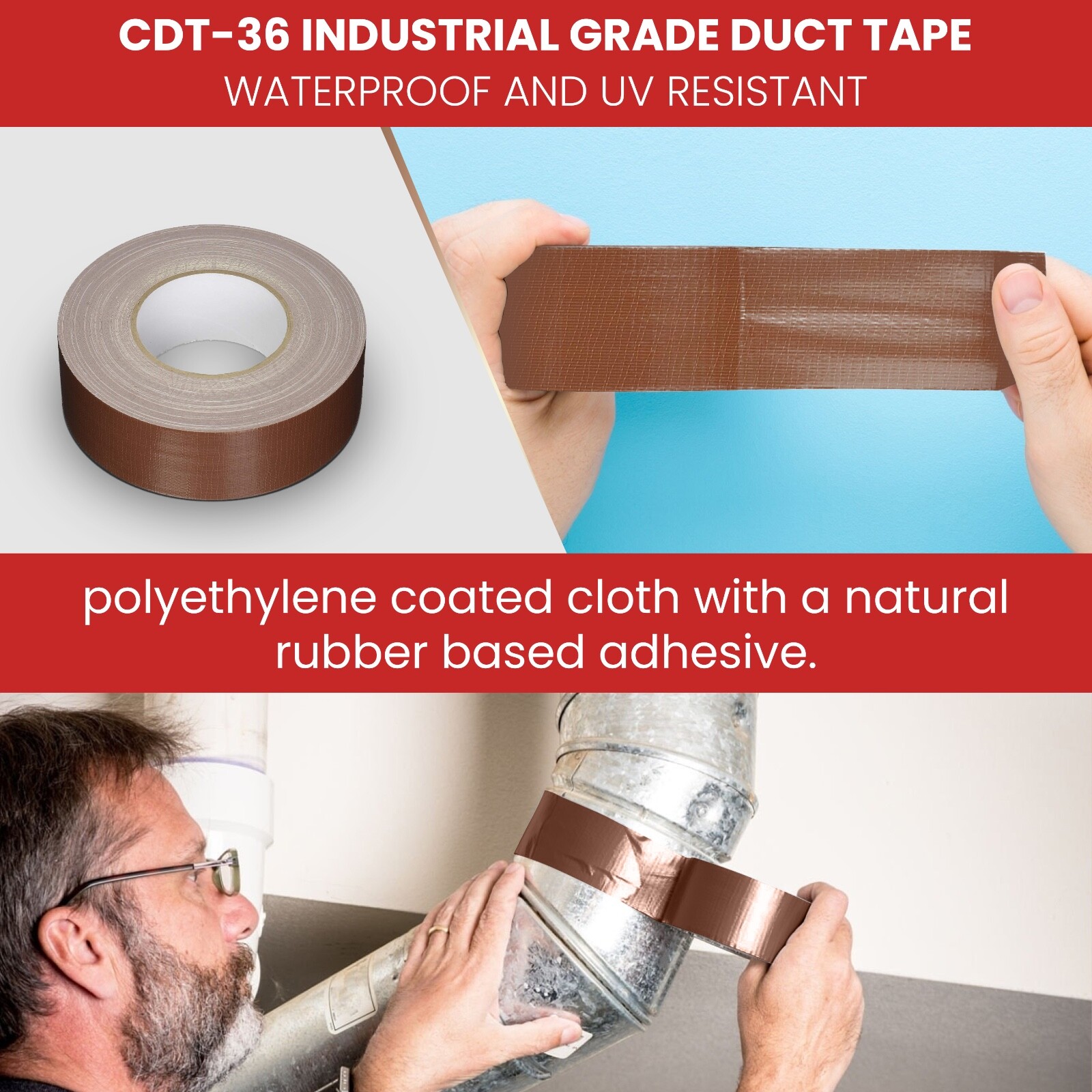T.R.U. Industrial Duct Tape. Waterproof- UV Resistant Dark Green 3 in X 60 Yd.
