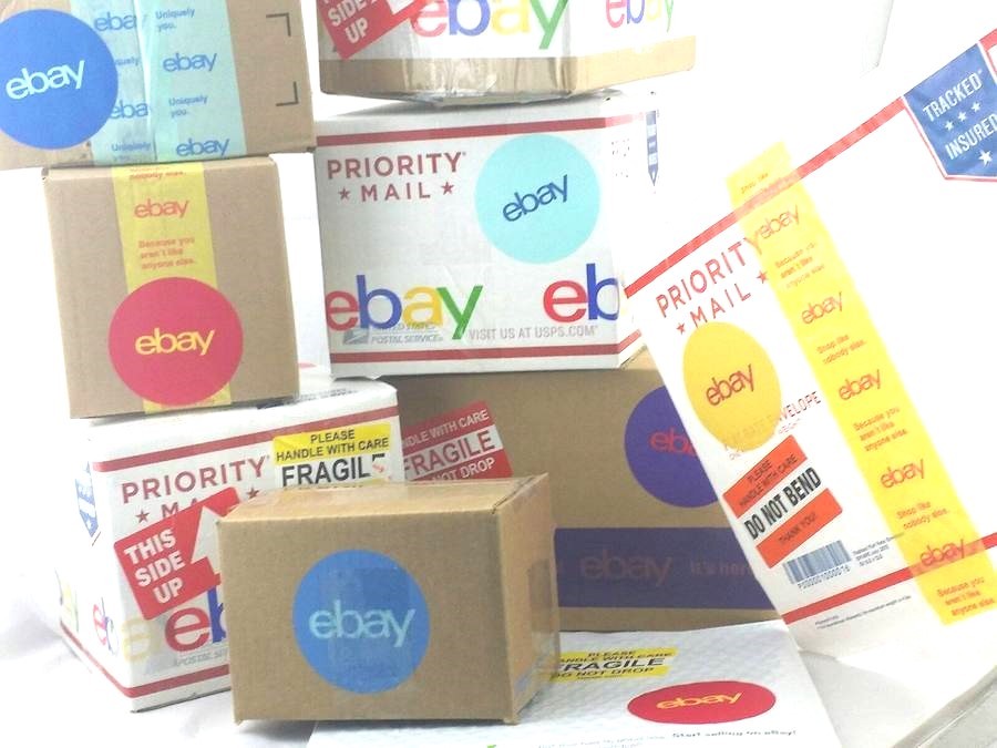 EBAY Branded Shipping Packing Supplies HUGE Variety Lot of 156 Tape Stickers ETC