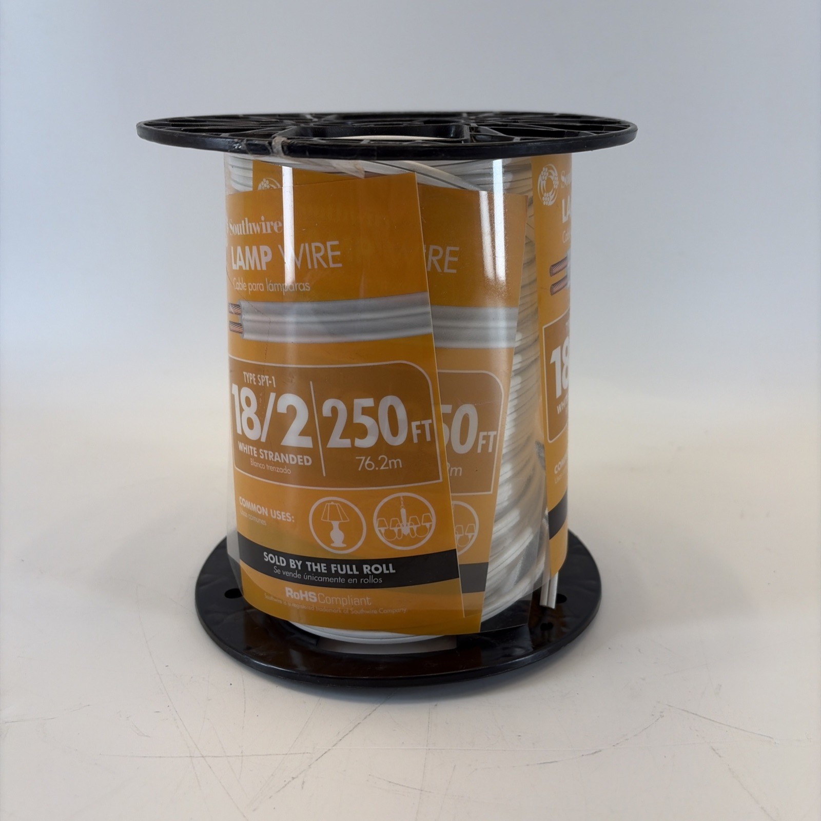 Southwire 200 ft 18/2 Gold Stranded CU SPT-1 Lamp Wire