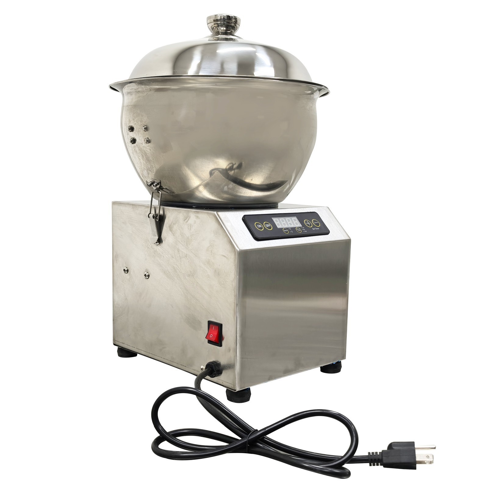 8KG Commercial Dough Mixer Stainless Steel Detachable Basin w/ Heating Function