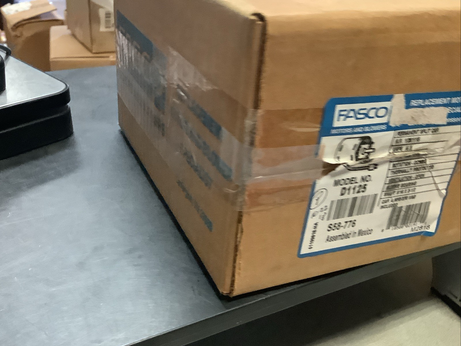 Fasco D1125 Motor, 1/20/1/15HP, 208-230V, 50/60Hz, 1440/1550RPM, Type:U90B1