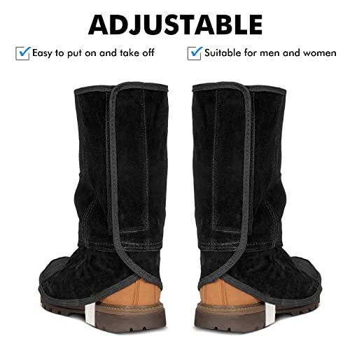 Leather Welding Spats – Flame and Abrasion Resistant Welding Boot Covers – Fu…