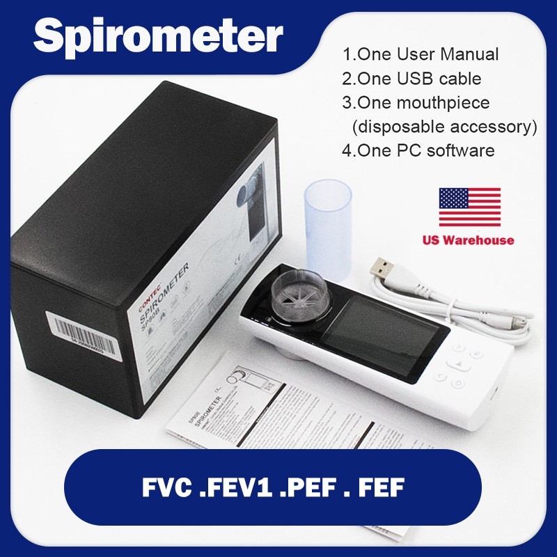 SP80B Portable Bluetooth Digital Spirometer FVC FEV1 PEF FEF