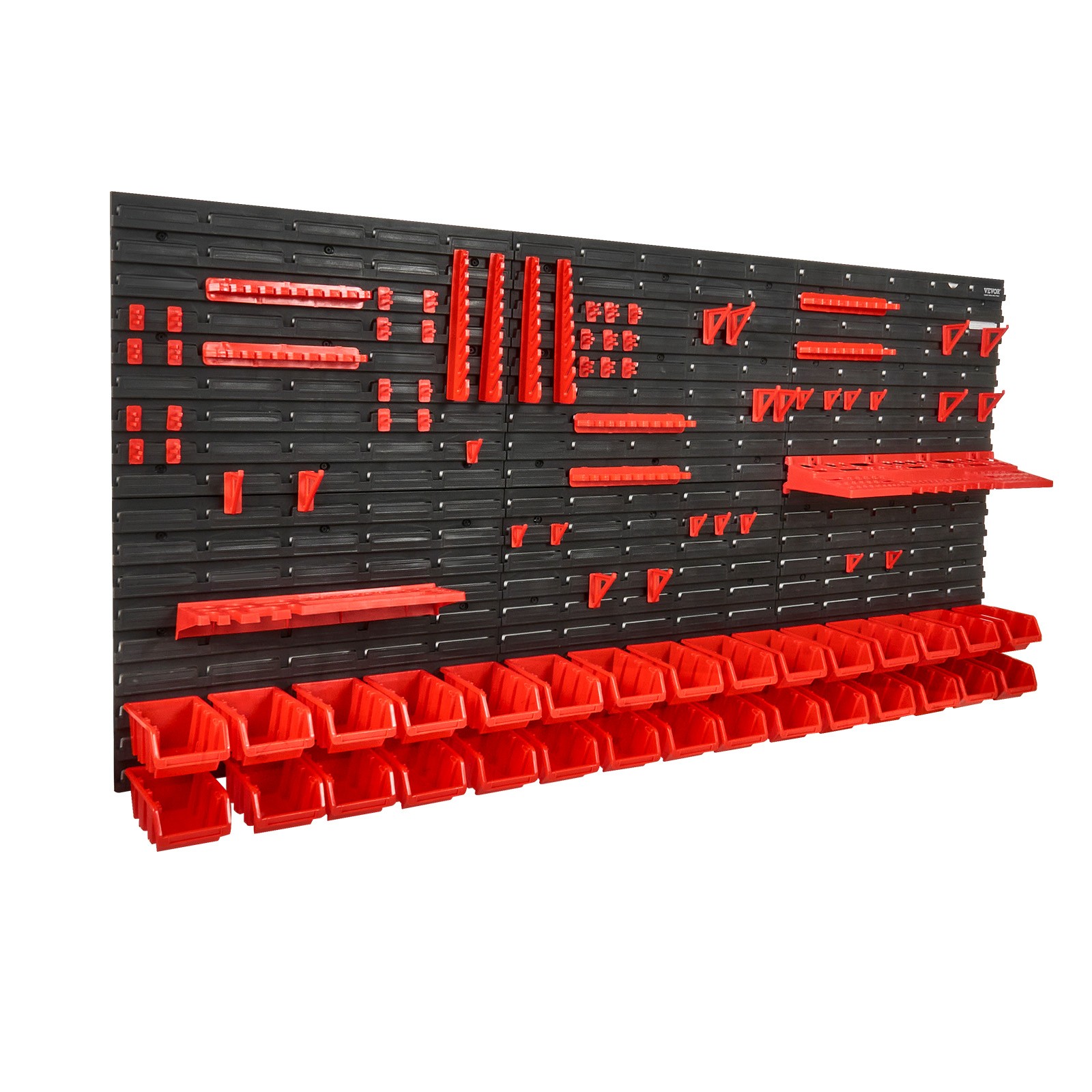 VEVOR Wall Mounted Storage Bins Small Parts Organizer Garage Tool Rack 30 Bins
