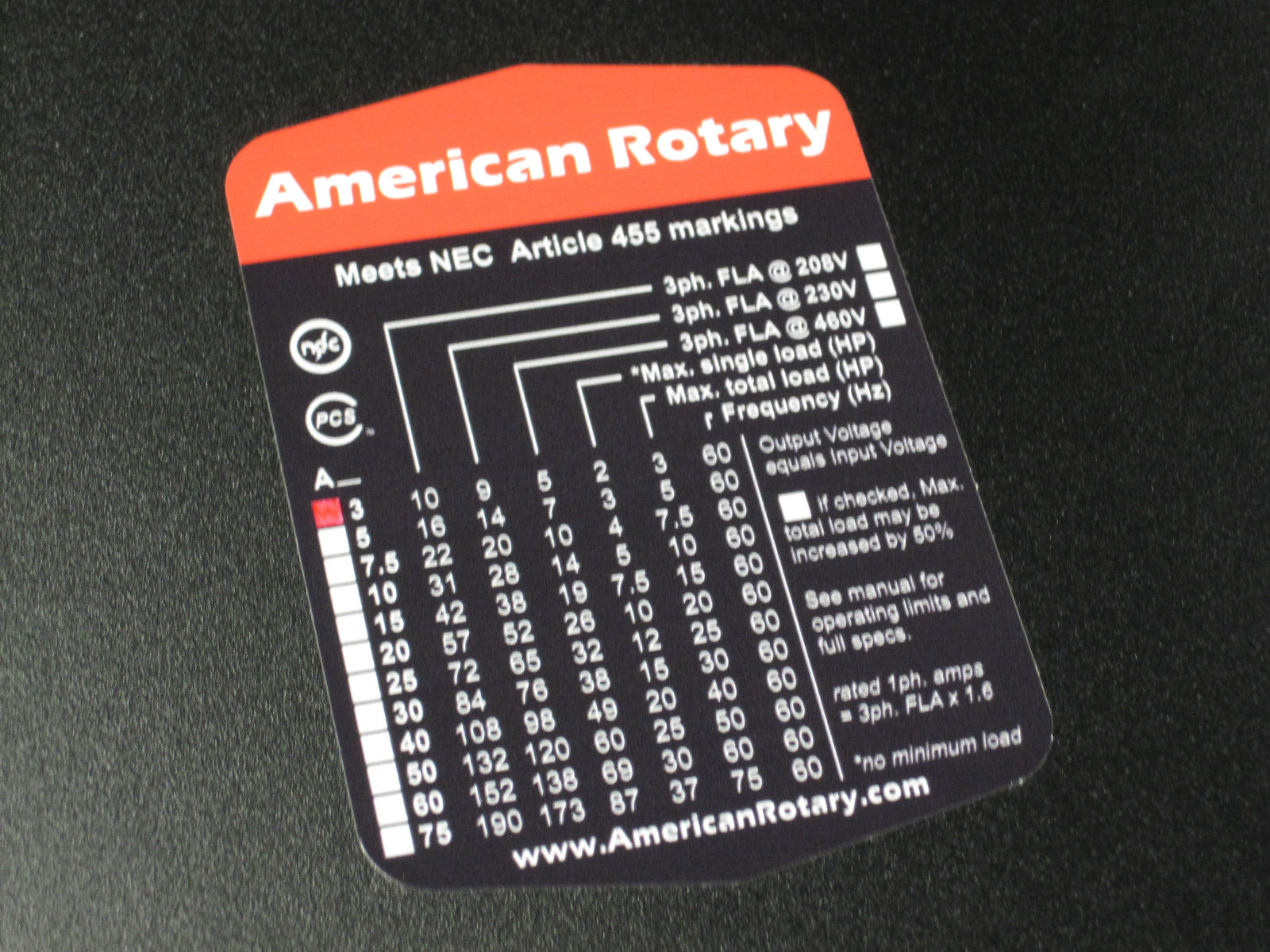 American Rotary Phase Converter AR20 – 20 HP 1 to 3 Three PH Made is USA