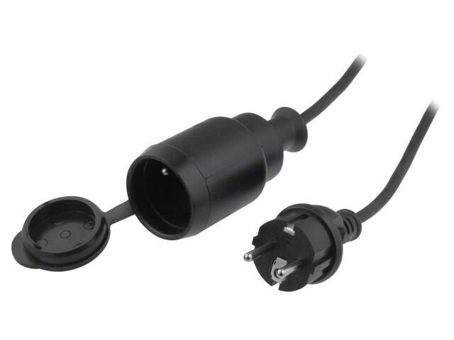 PS-170G/IP44-20 Extension Cable Sockets: 1 Rubber Black 3x15mm² 20m 10A JON