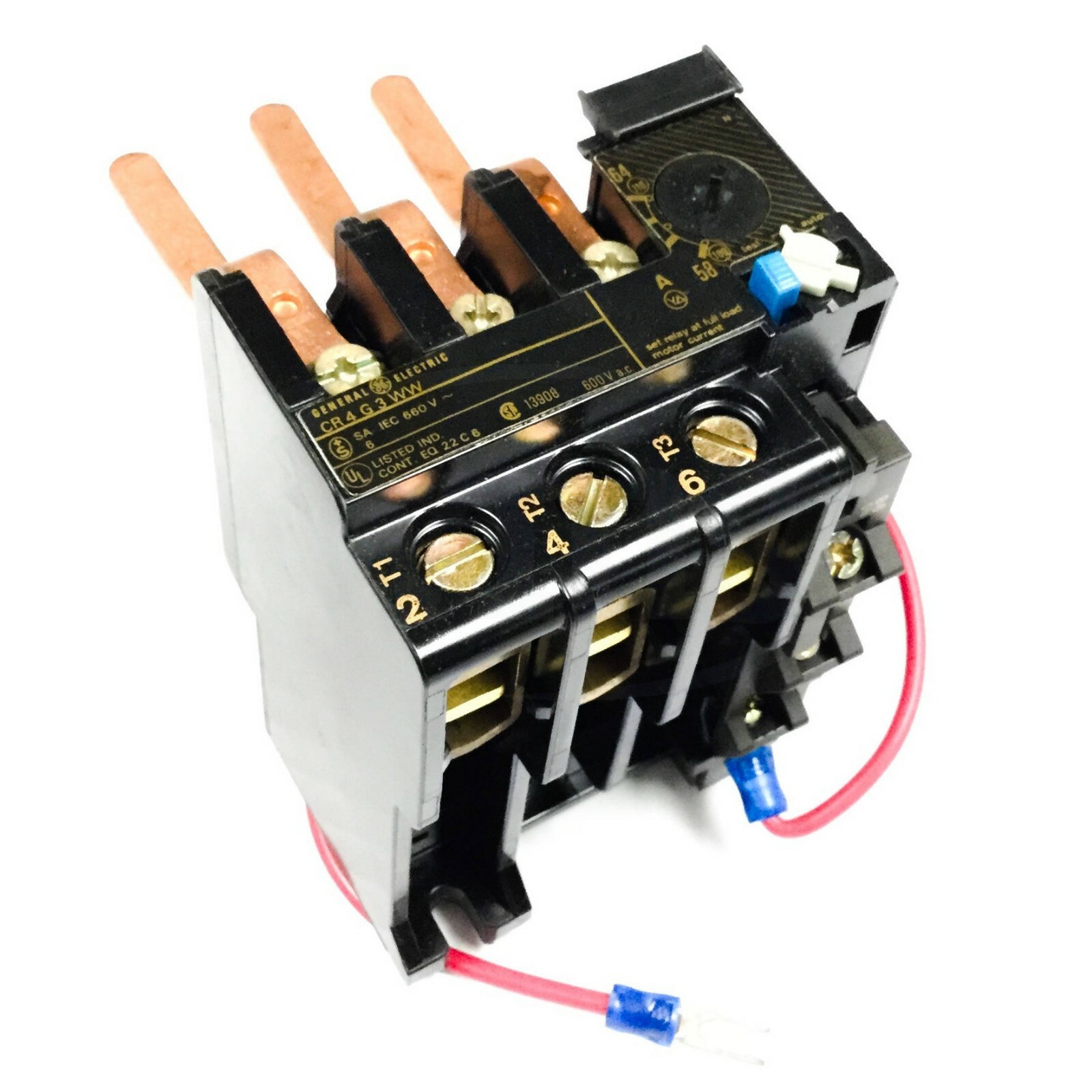 CR4G3WW GE GENERAL ELECTRIC OVERLOAD RELAY 58.0-64.0 AMP