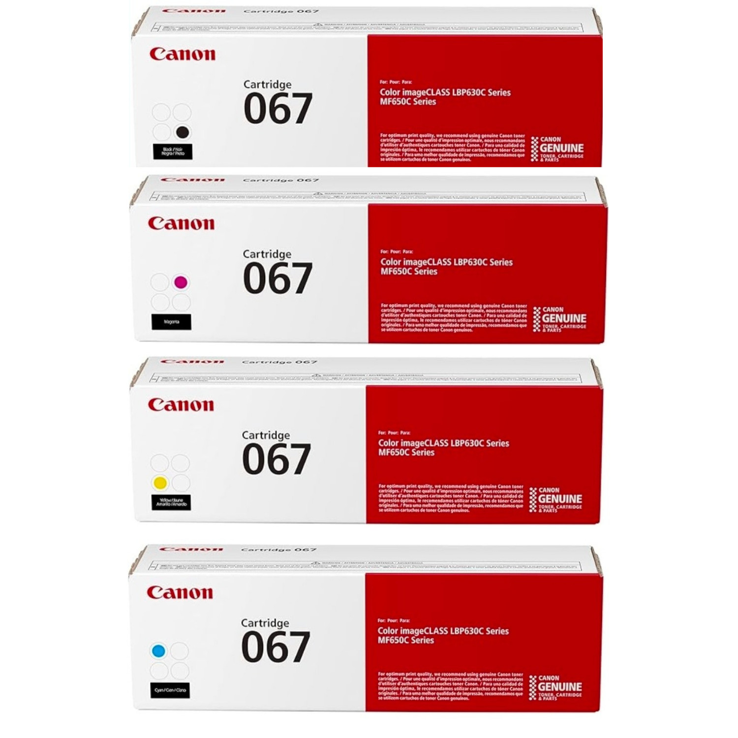 Genuine Canon 067 Toner Cartridge Set C/M/Y/K – Original OEM Laser Printer