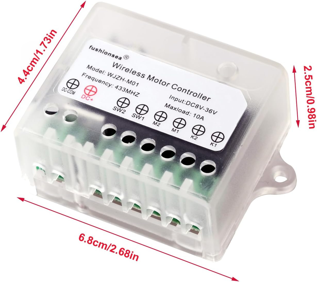 DC 8V 12V 24V 36V Motor Remote Switch for Linear Actuator, 433Mhz 10A Motor