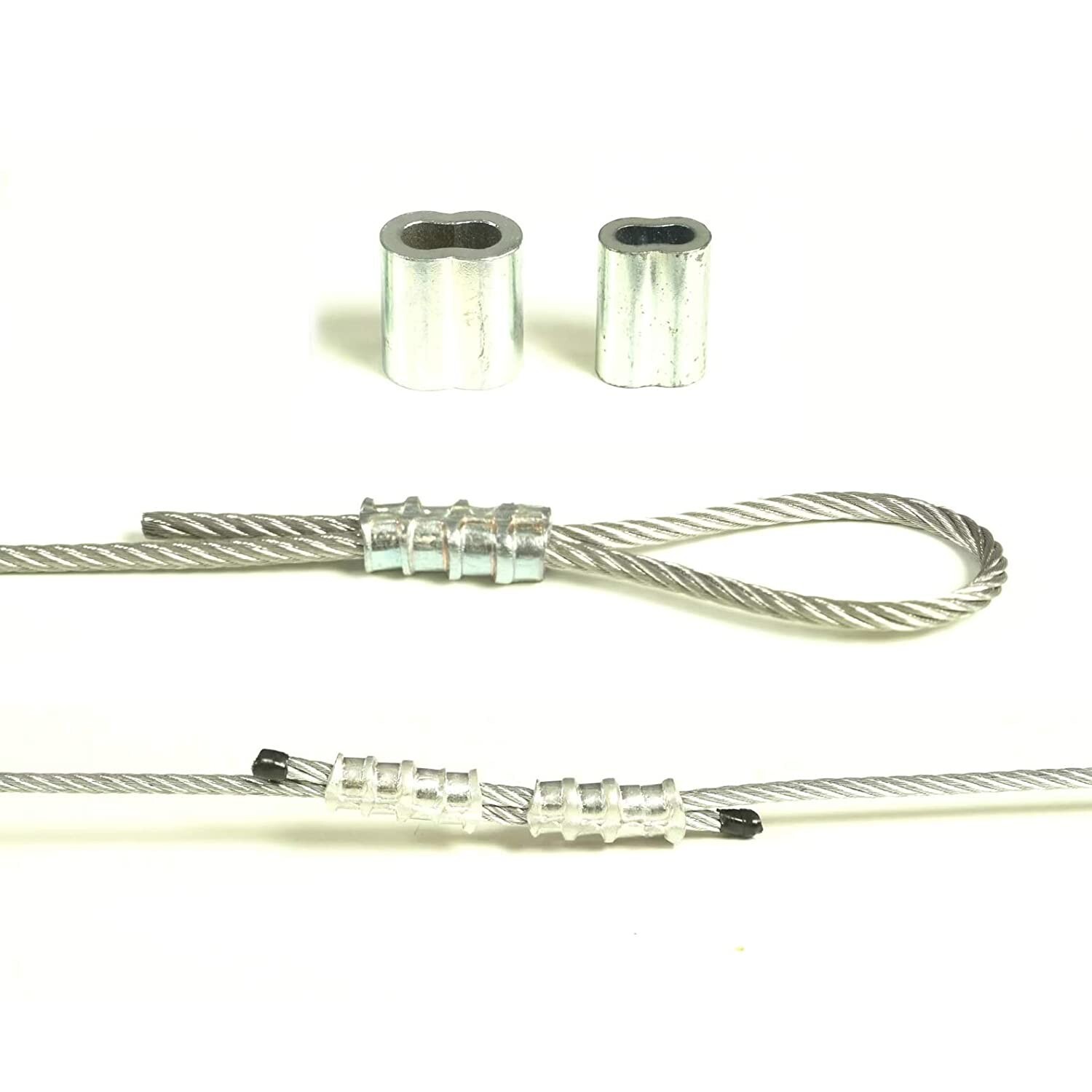 HIGOOD Aluminum Crimping Loop Sleeves Rope for 3/32”,Aluminum Alloy, PK 100