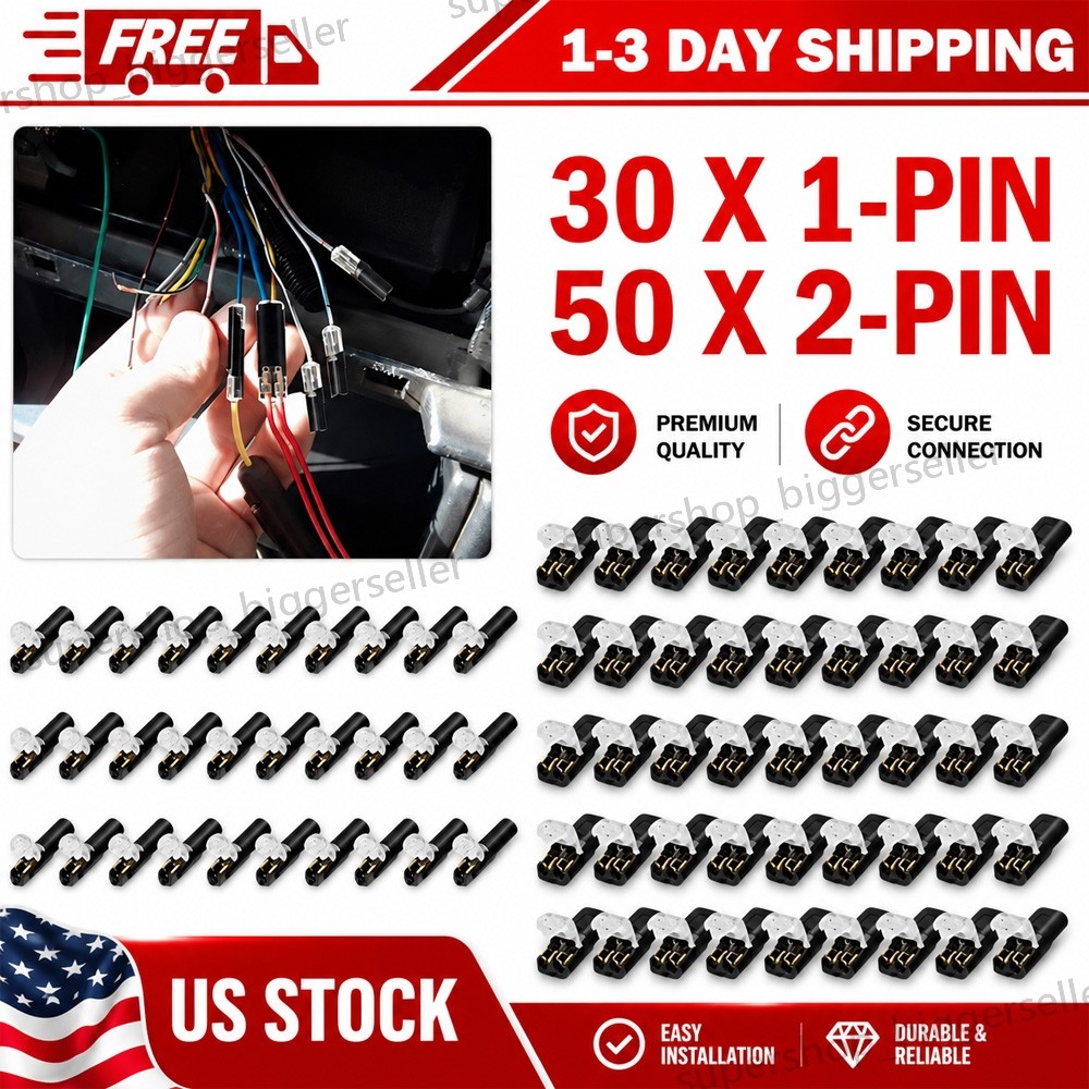 80PCS Plug-In Quick Wire Connector Kit 1-Pin 2-Pin Reusable Clamp Terminal Block