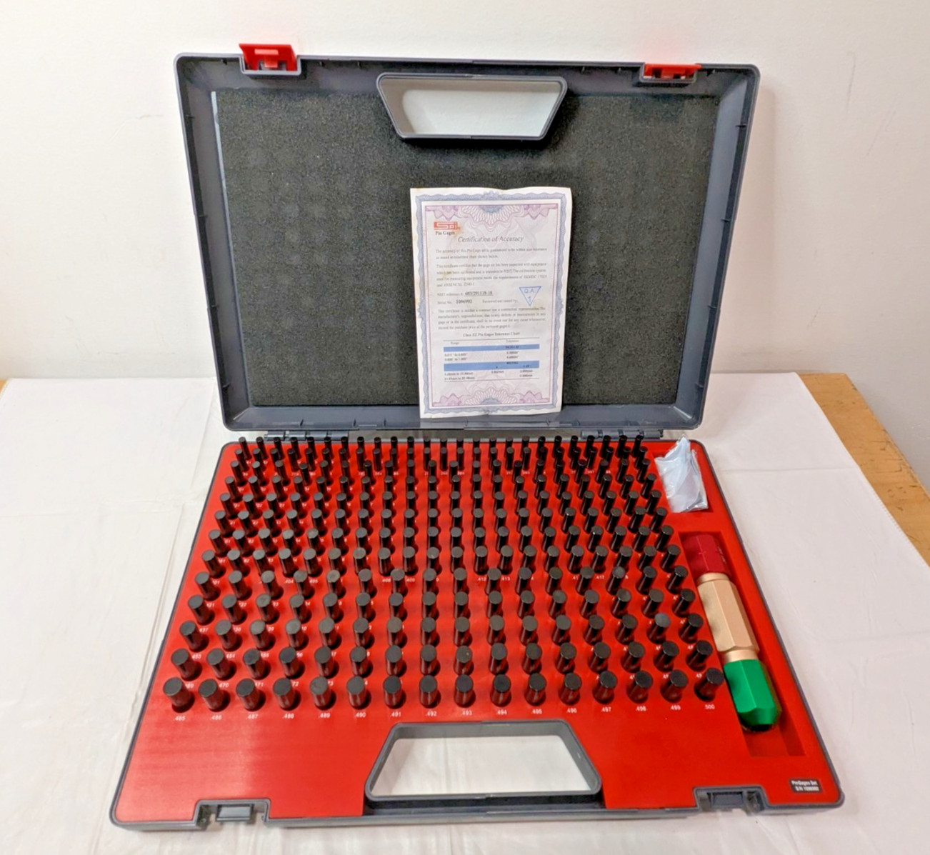 SPI 250 Piece Plug Gage Set 0.251" to 0.500" Range Class ZZ Plus 22-15